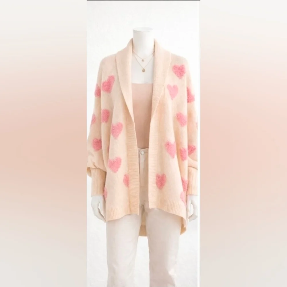 Anthroplogie X Textured Heart Knit Open Luxe Cardigan Size Os NIP$240 *Retired* - Picture 14 of 15